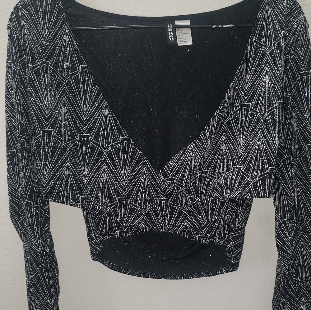 Sparkly black crop